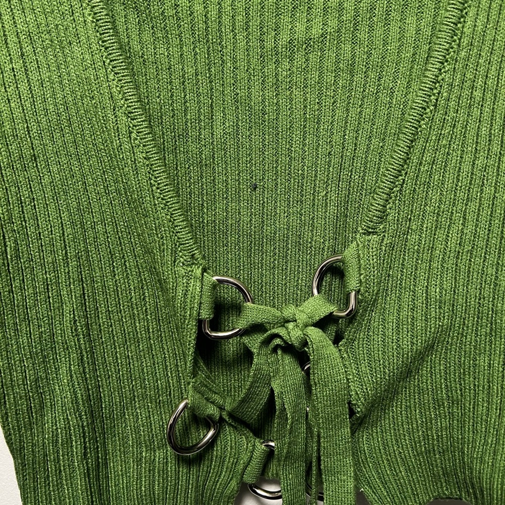 The Ragged Priest Green Ribbed Top - Picture 2 of 4